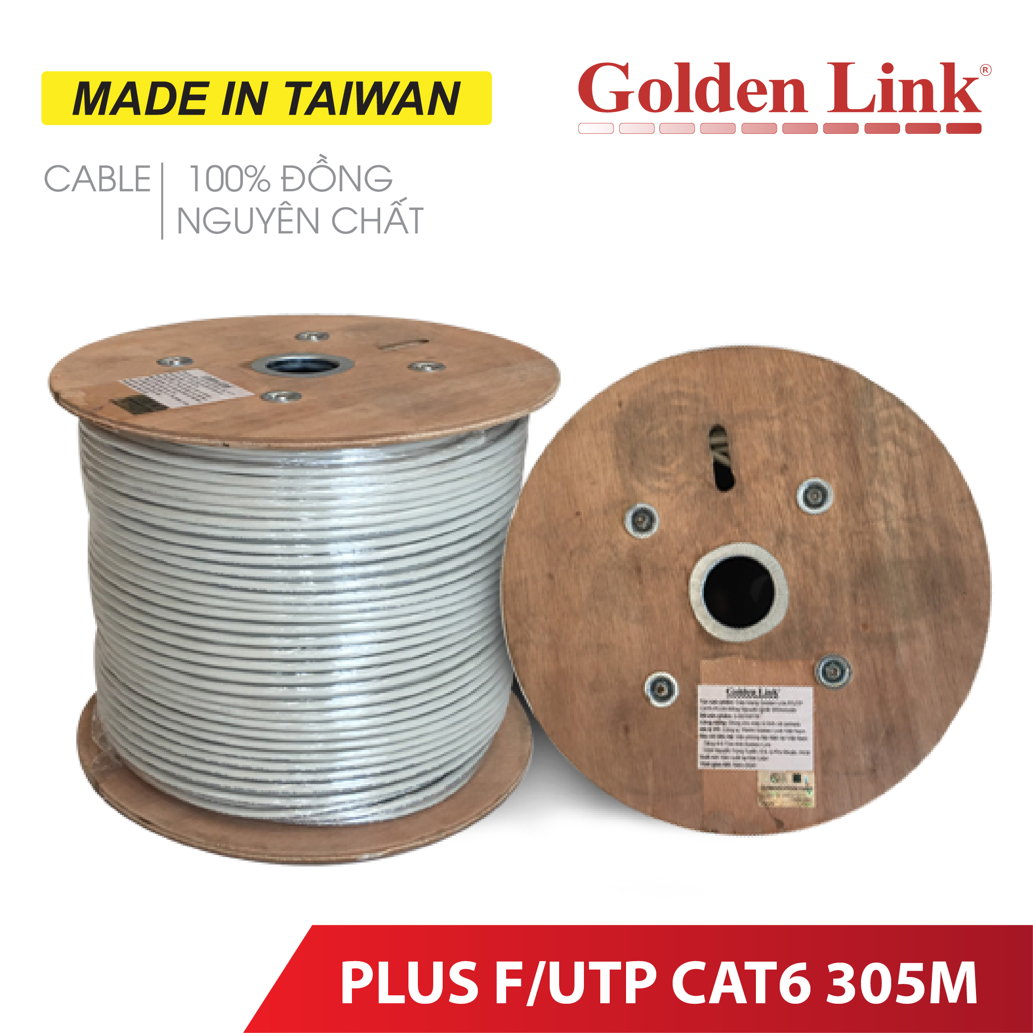 CÁP MẠNG GOLDEN LINK PLUS F/UTP CAT6 – MADE IN TAIWAN