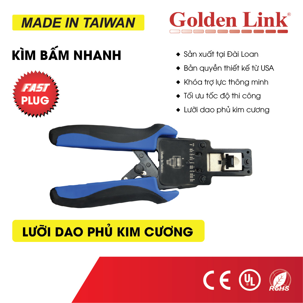 KÌM BẤM MẠNG NHANH CAT5E và CAT6 MADE IN TAIWAN